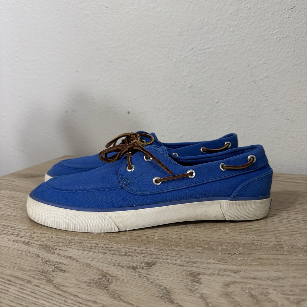 Polo Ralph Lauren Sander P Canvas Boat Shoes Moccasins Colby Blue Mens Size 10 D